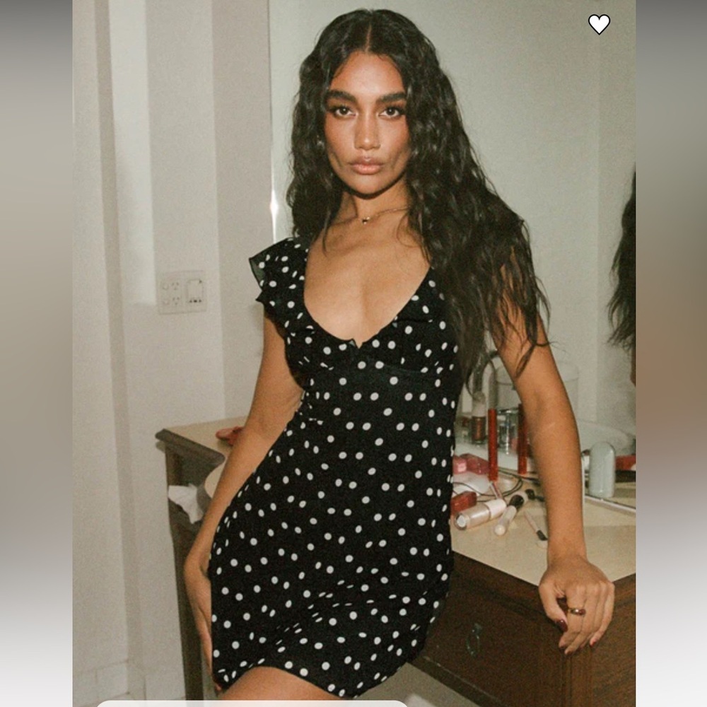 Princess Polly Mini Dress Black Polka Dot